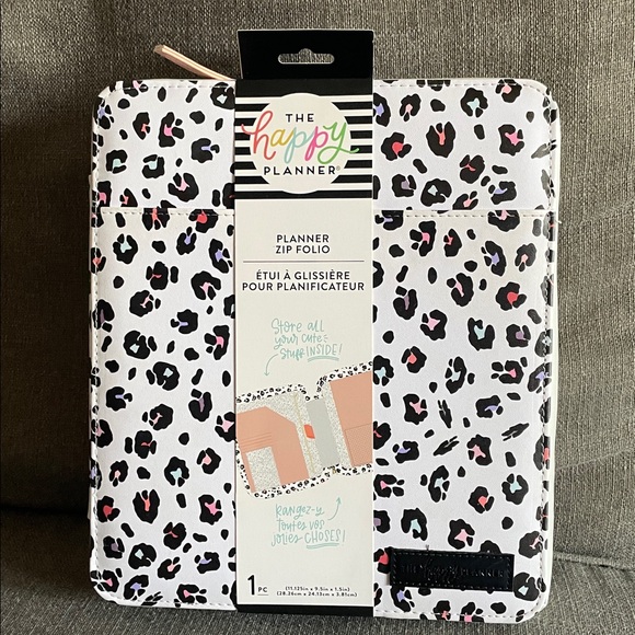 The Happy Planner Leopard Zip Folio 💖 BNWT - Picture 1 of 10
